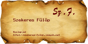 Szekeres Fülöp névjegykártya